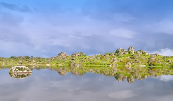 stock image Reflections on the lagoon of the barrueco