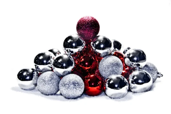 Bicolor Karácsonyi gömbök — Stock Fotó