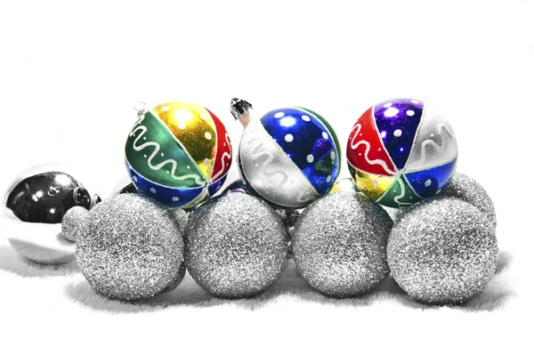 Sphères de Noël colorées — Photo