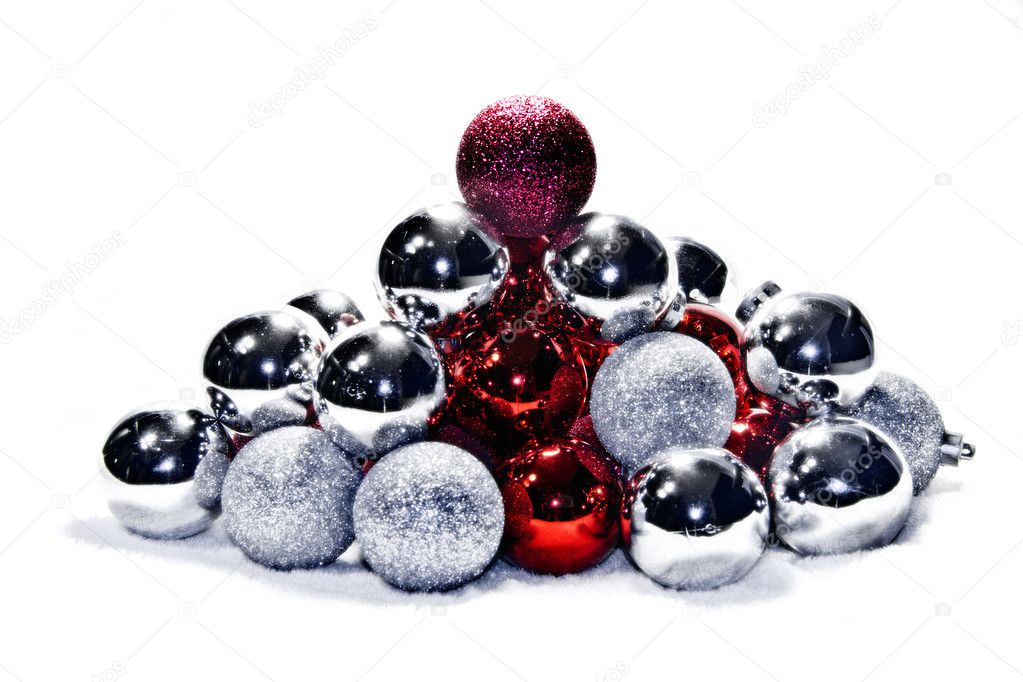 Bicolor Christmas spheres