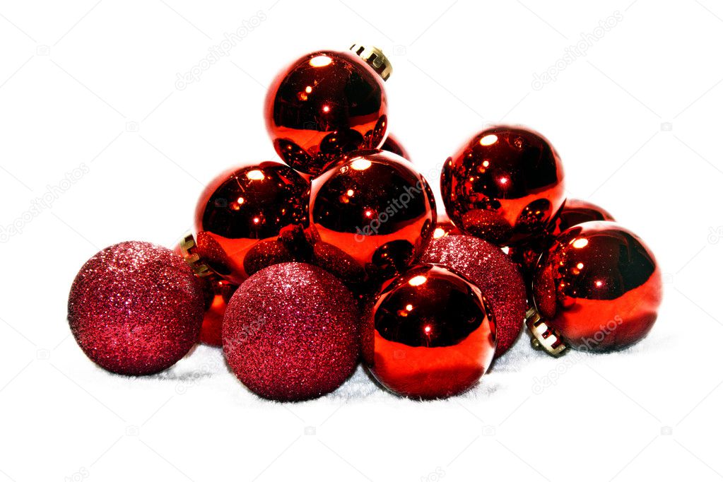 Red Christmas spheres