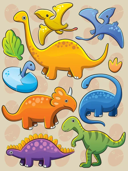 Collection Dinosaures — Image vectorielle