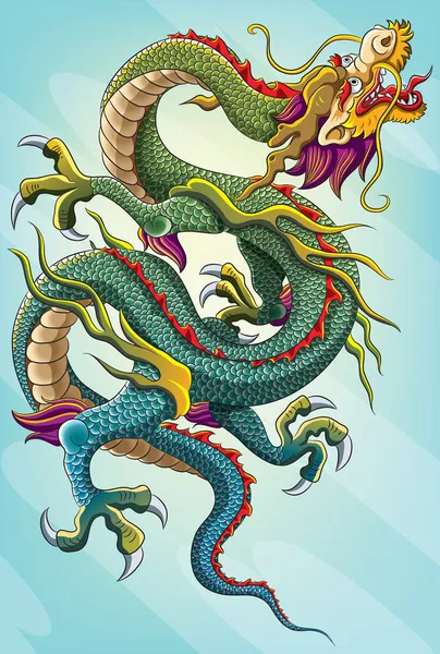 Chinese draak schilderij — Stockvector