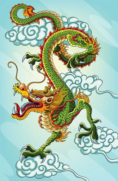 Китайський дракон живопис Стокова Ілюстрація