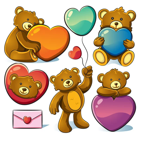 Valentine urso bonito —  Vetores de Stock