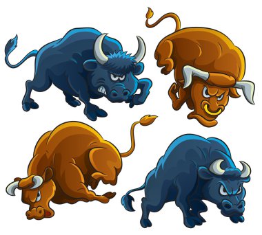 Angry Bulls clipart