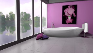 Bathroom On Lakeside clipart