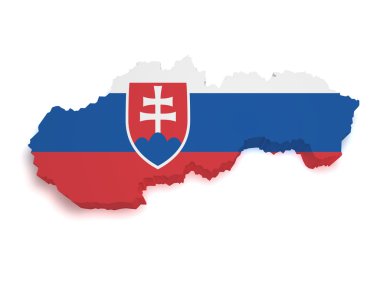 Slovakia Map 3d Shape clipart