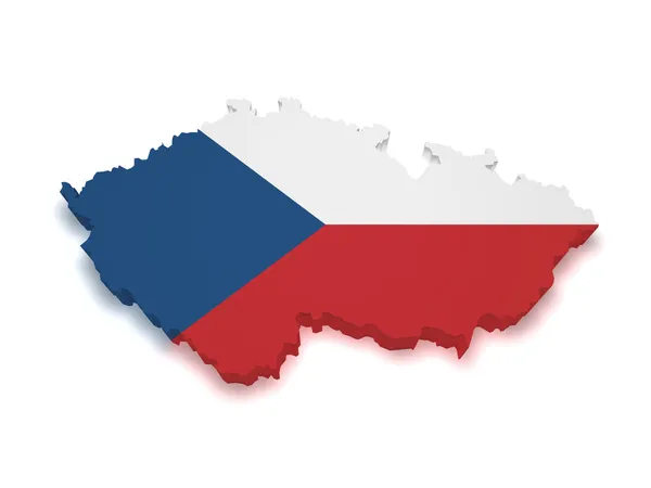 Česká republika mapa 3d tvar — Stock fotografie