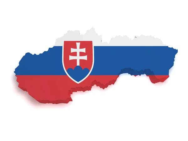 Eslovaquia mapa 3d forma — Foto de Stock
