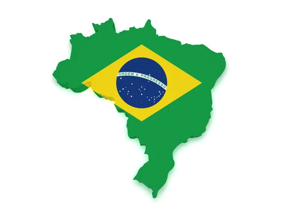 Brazílie mapu 3d tvar — Stock fotografie