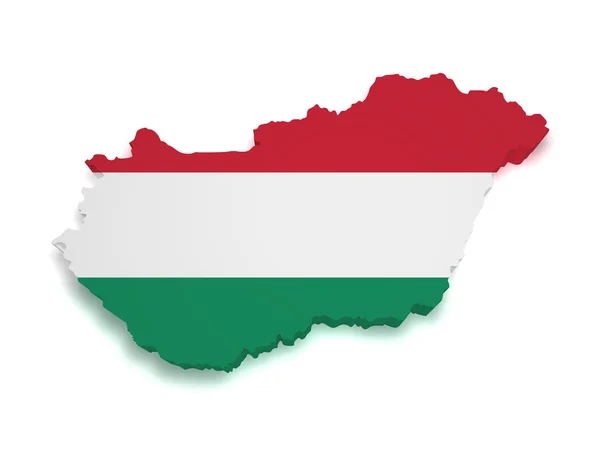 Hongarije kaart 3D-vorm — Stockfoto