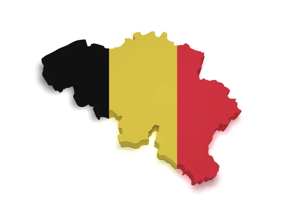 比利时地图 3d 形状 — 图库照片