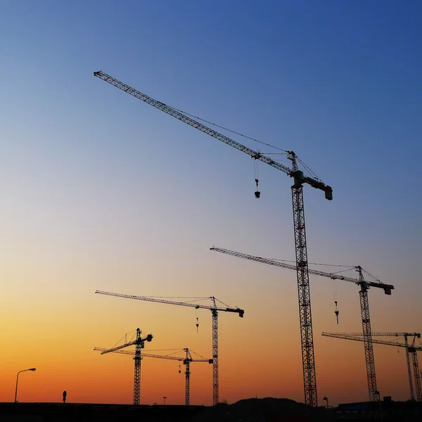 stock image Tower Cranes Sunset