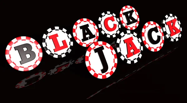 Blackjack tecken chips — Stockfoto