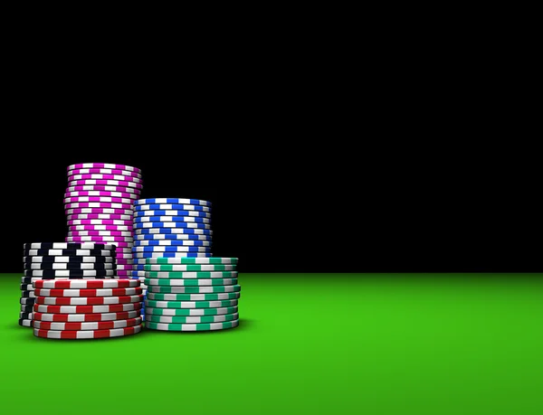 Farbige Casino-Chips — Stockfoto