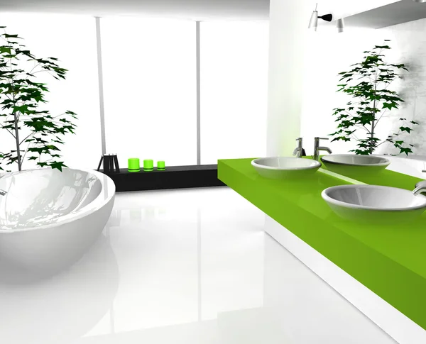 Badezimmer grün — Stockfoto