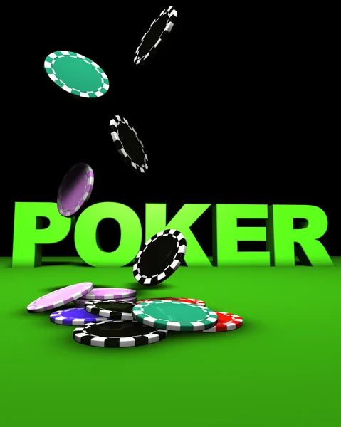 Poker um fallende Chips — Stockfoto