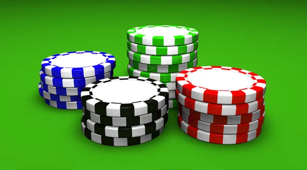 Gekleurde Casinofiches — Stockfoto