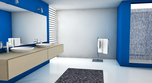 Badezimmer blau — Stockfoto