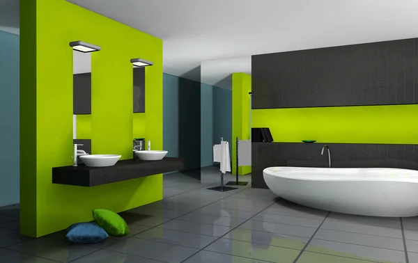 Зеленого ванної — стокове фото