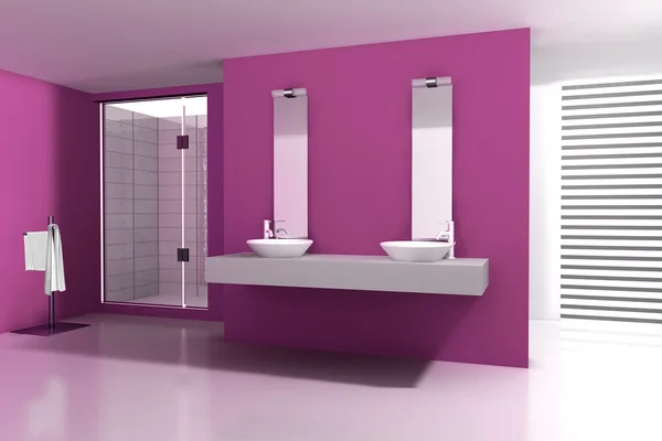 Salle de bain rose — Photo