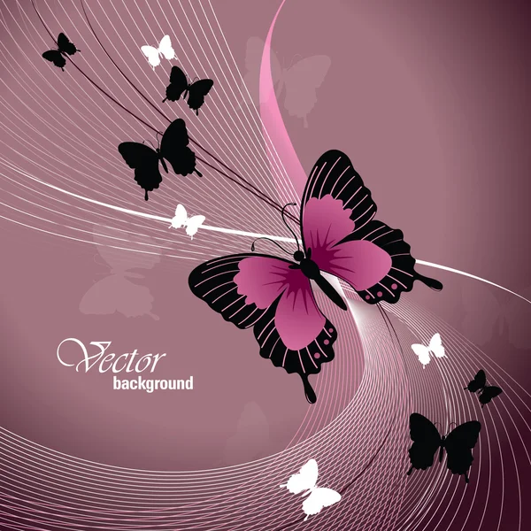 Butterfly Illustration. Vector Background. — Stock Vector