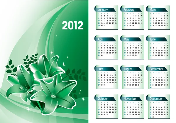2012 Calendar. Vector Illustration. Eps10. — Stock Vector