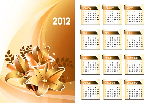 Calendario 2012. Ilustración vectorial. Eps10 . — Vector de stock