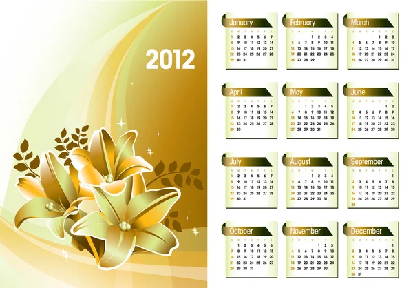 Kalender 2012. Vektorillustration. eps10. — Stockvektor