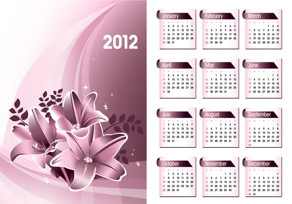 Calendario 2012. Illustrazione vettoriale. Eps10 . — Vettoriale Stock
