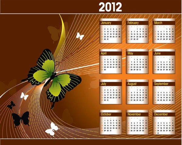 Календарь 2012 года. Векторная иллюстрация. Eps10 . — стоковый вектор