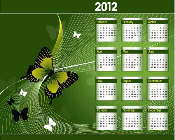 Календарь 2012 года. Векторная иллюстрация. Eps10 . — стоковый вектор