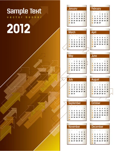 2012 年カレンダー。ベクトル イラスト。eps10. — ストックベクタ
