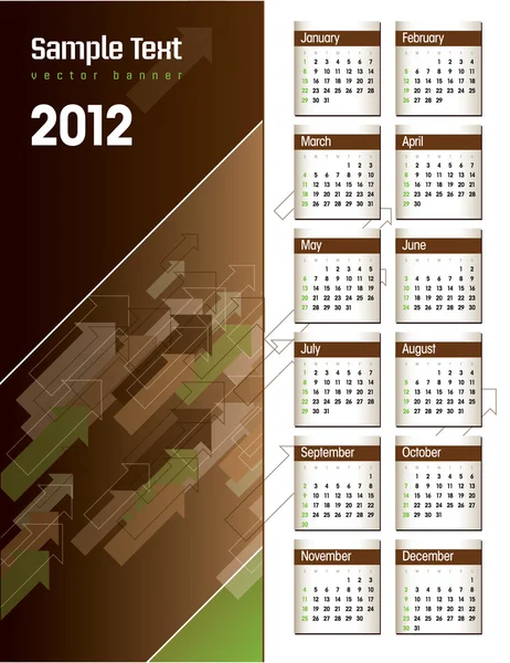 2012 kalender. vectorillustratie. eps10. — Stockvector