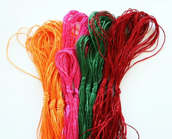Colorful Embroidery yarn bobbins — Stock Photo, Image
