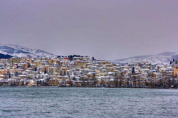 Talvi Kastoriassa Macedonia Kreikka — kuvapankkivalokuva