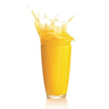 Orange juice splash clipart