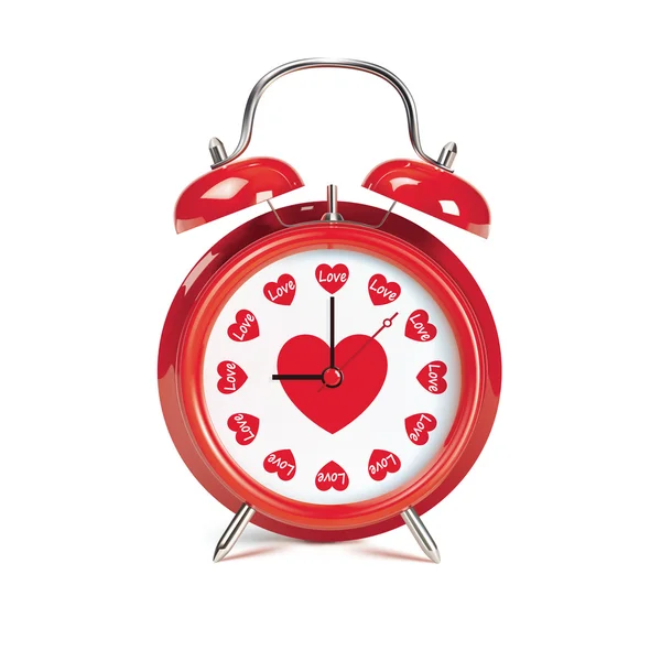 Kırmızı retro alarm saati — Stok Vektör