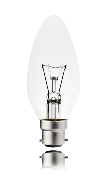 Bajonet svíčka ve tvaru žárovky s odleskem, samostatný — Stock fotografie