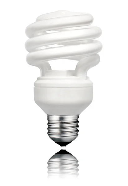 Saver Lightbulb with Screw bottom Isolated — Stock Photo, Image
