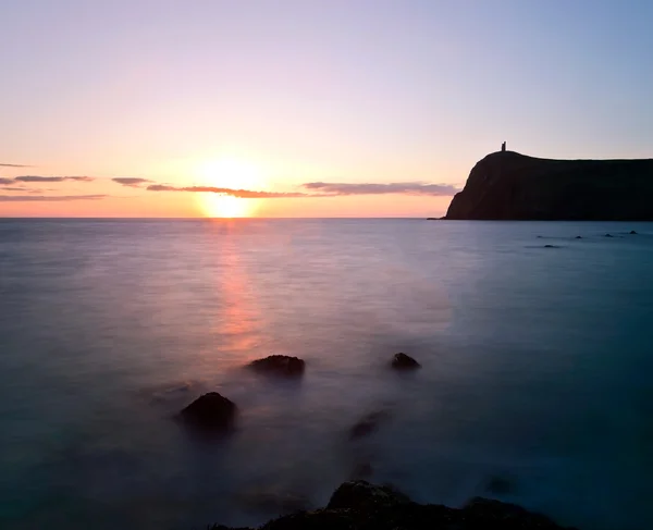 View of Brada Tower during Sunset at Port Erin — Stock Photo, Image