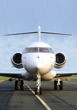 Private Jet Plane front view - Bombardier clipart