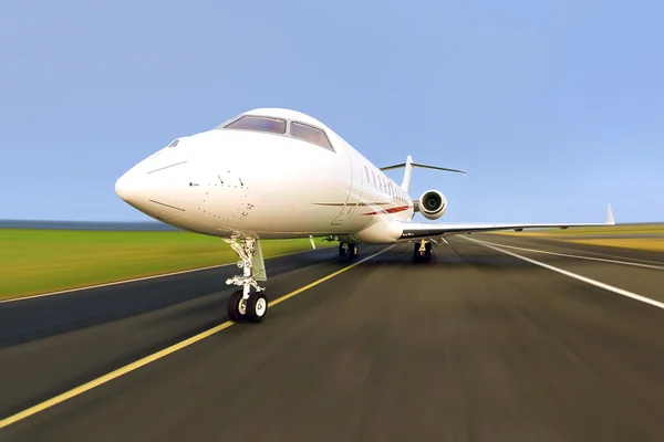 Prive-jet vliegtuig met motion blur — Stockfoto