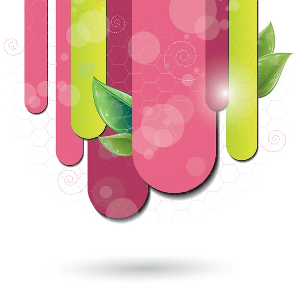 Fuchsia kleur achtergrond met blad — Stockvector