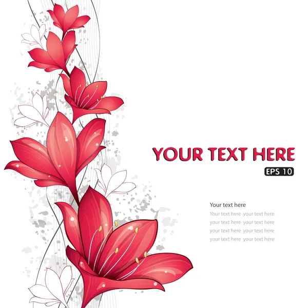 Red lilies design — Stock Vector