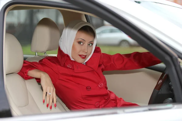 Pretty woman in a car — Stock Photo, Image