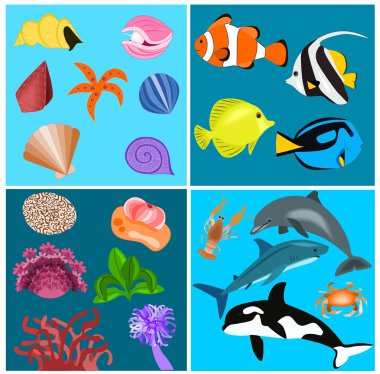 Sea set clipart