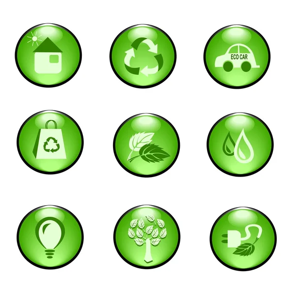 Eco buttons — Stock Vector