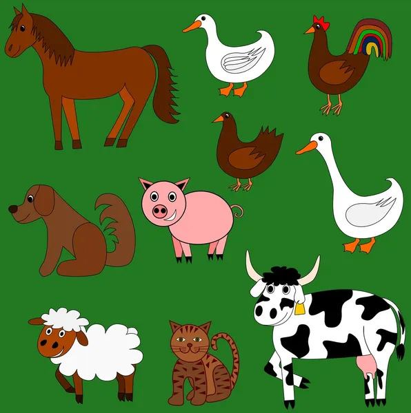 Farm animals — Stock Vector